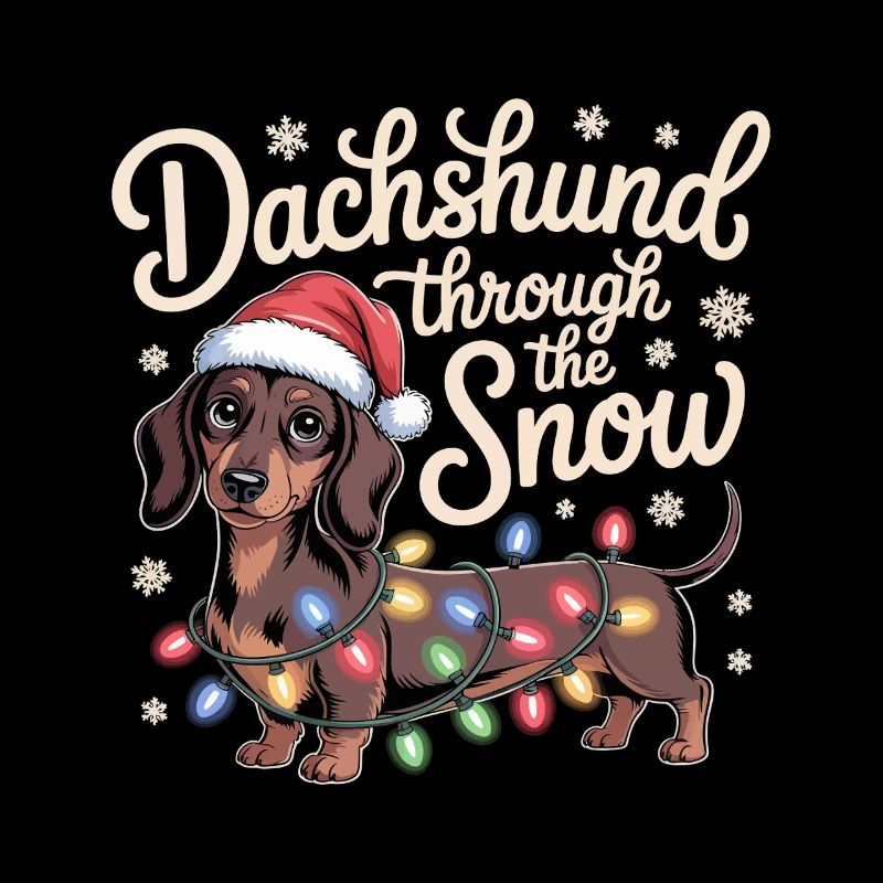 Weihnachtsdackel durch den Schnee