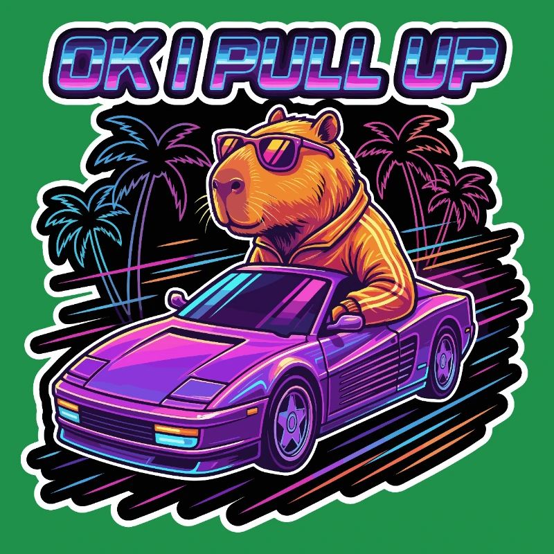 OK I Pull Up Capybara Retro
