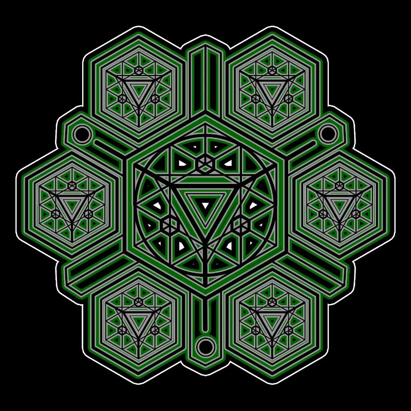 Green Mandala Sacred Geometry Pattern Yoga Goa