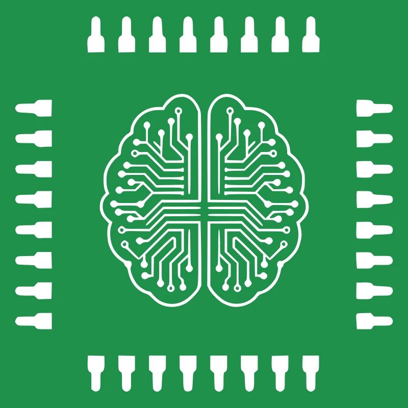 AI Brain Chip Processor Tech Vector