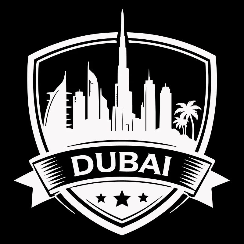 Panneau du badge de la Skyline de Dubaï