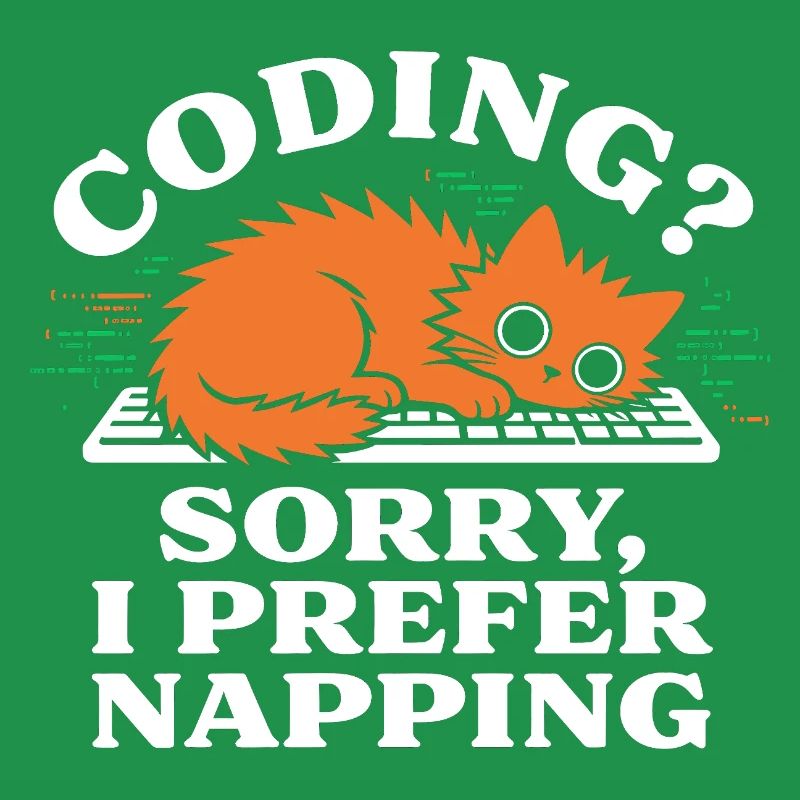 Coder ? Désolé, je préfère faire la sieste, chat drôle