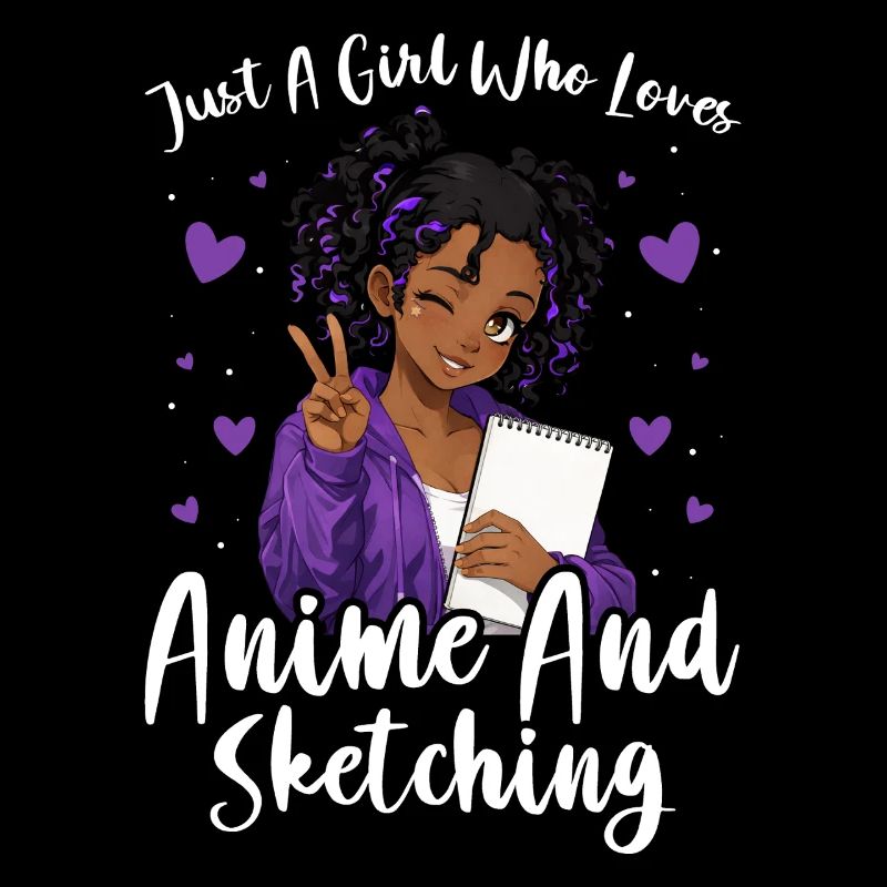 Nur Ein Mädchen, Das Anime Liebt Und Afro Zeichnet