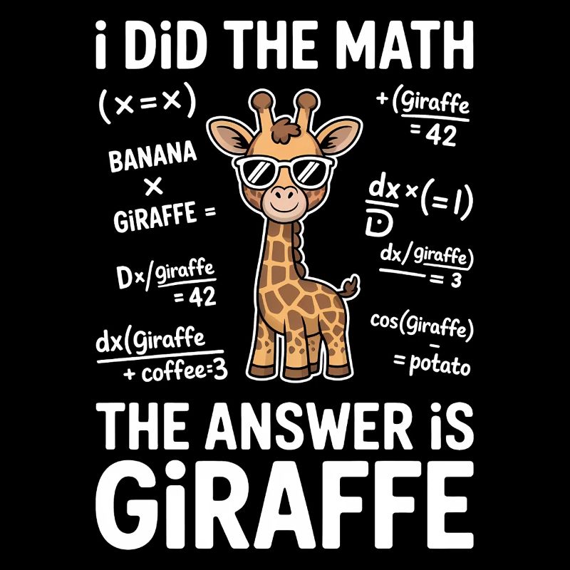 Mathe Sprüche Giraffe Lustiges Mathe Geschenk