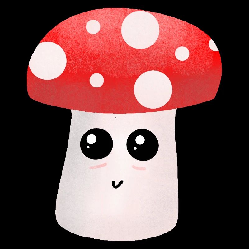 Un copain champignon Kawaii avec des points