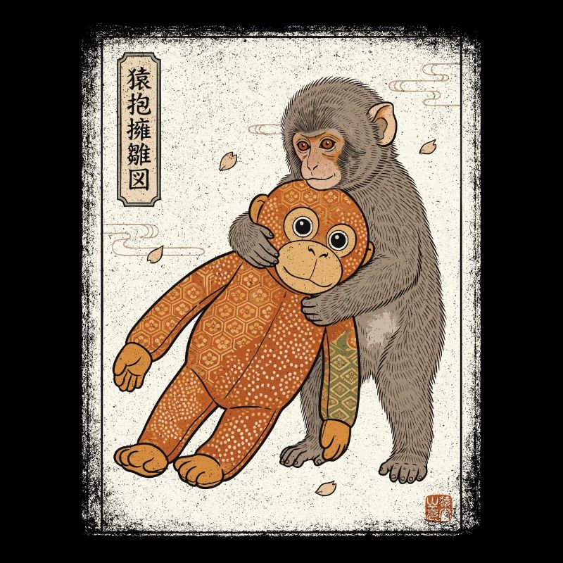 Ukiyo-e Baby Monkey Punch