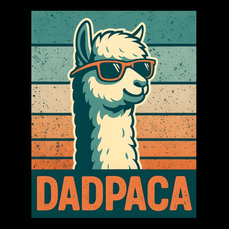 Retro Dadpaca Llama
