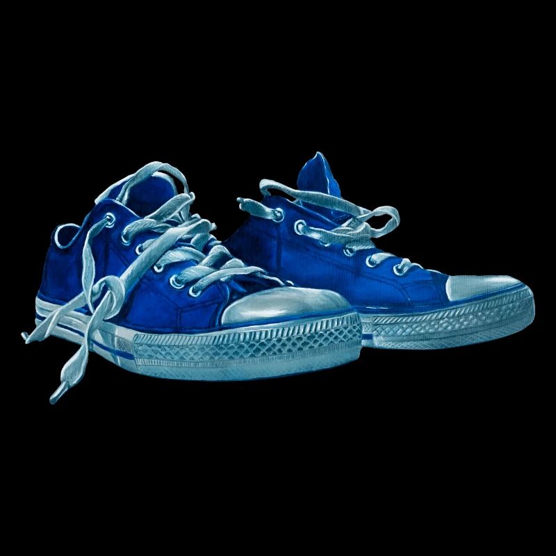 Blauer Sneaker Druck 