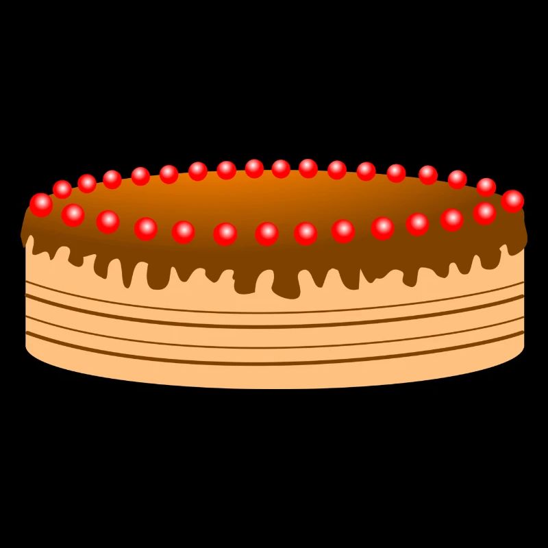Chocolate cake with red sugar pearls