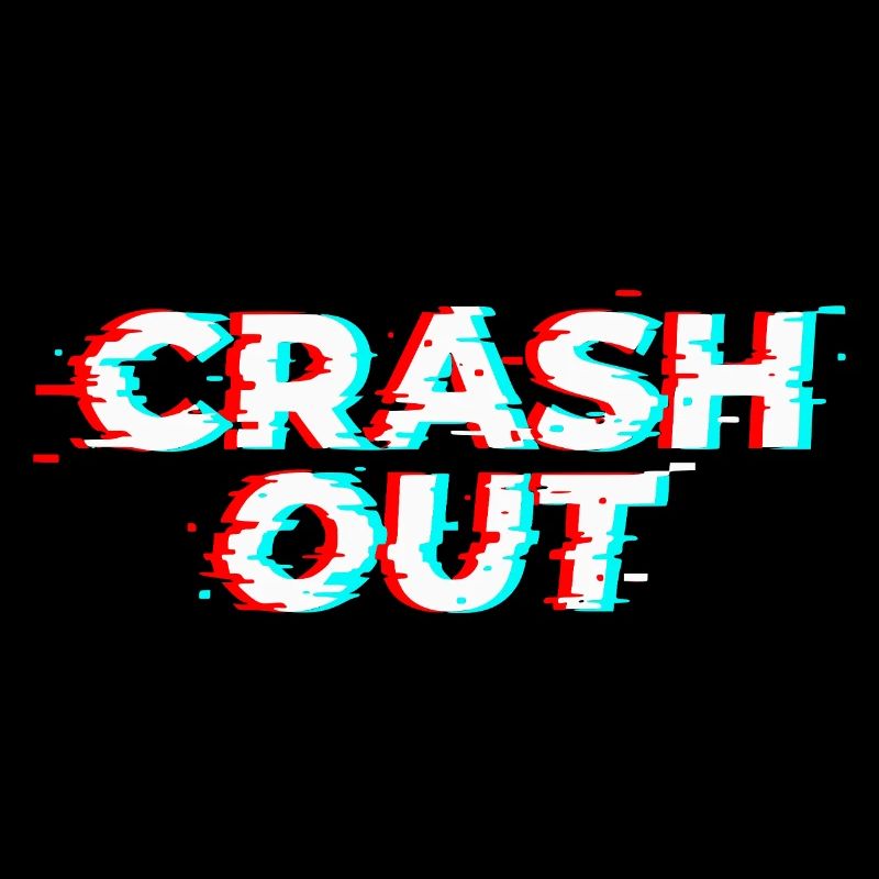 Crash Out - Glitch Style White Red Cyan