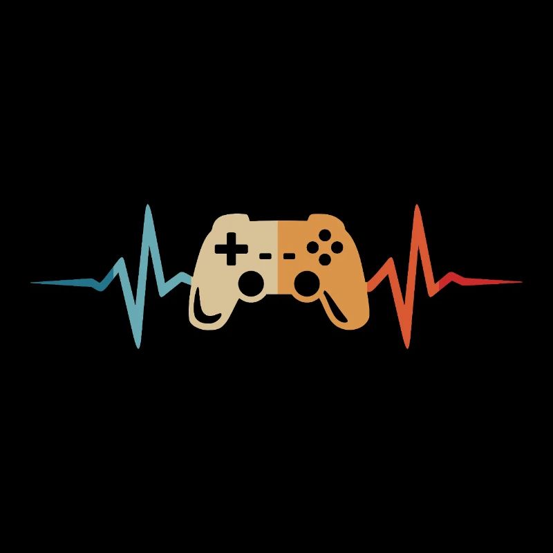 Gamer Herzschlag Gaming Controller Gamepad Zocker