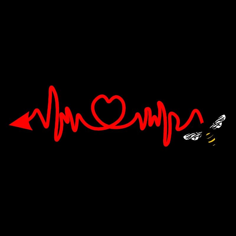 Cardio heart rate, bee with sting or arrow