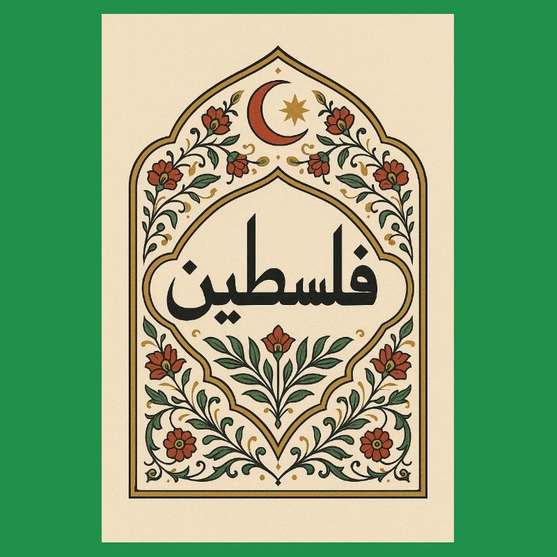 Palestinian Calligraphy with Floral Pattern