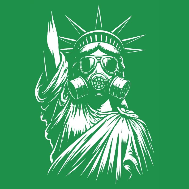 Freiheitsstatue mit Gasmasken-Design