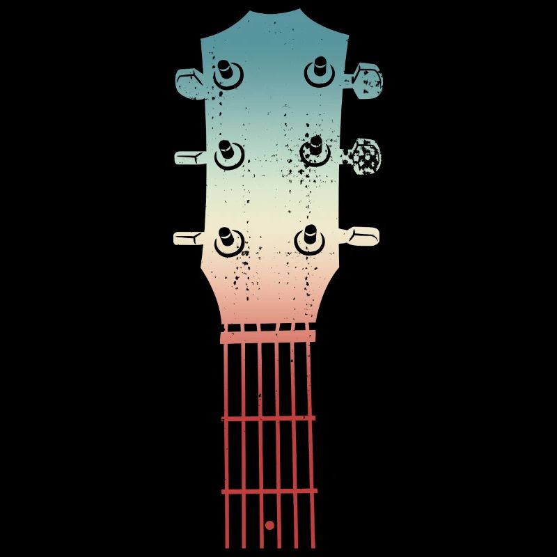 Skizze einer Gitarrenkopfplatte