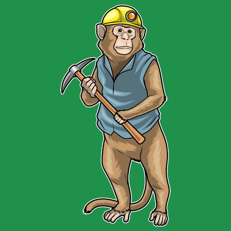 Monkey Miner Pioche Exploitation minière