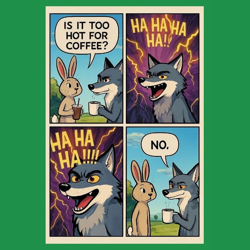  Too Hot Coffee Joke Comic - Funny Gift 
