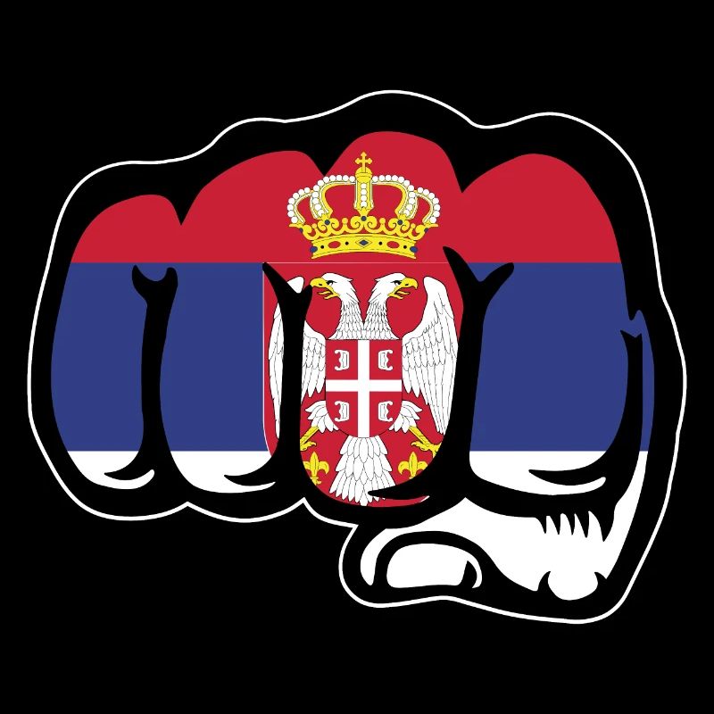 Serbien Flagge Faust Symbol