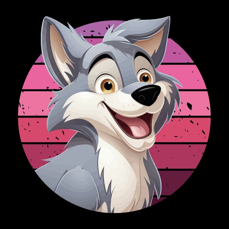 Wolf Laughs Cartoon Comic Wolf Head Wolves Cute