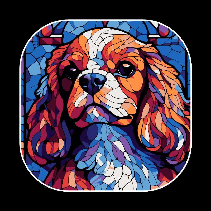 Buntes King Charles Cavalier Hundeaquarell