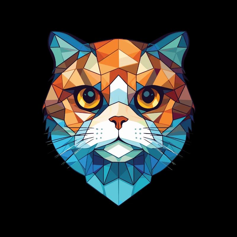 Scottish Fold Cat Bunte Aquarell-Illustration