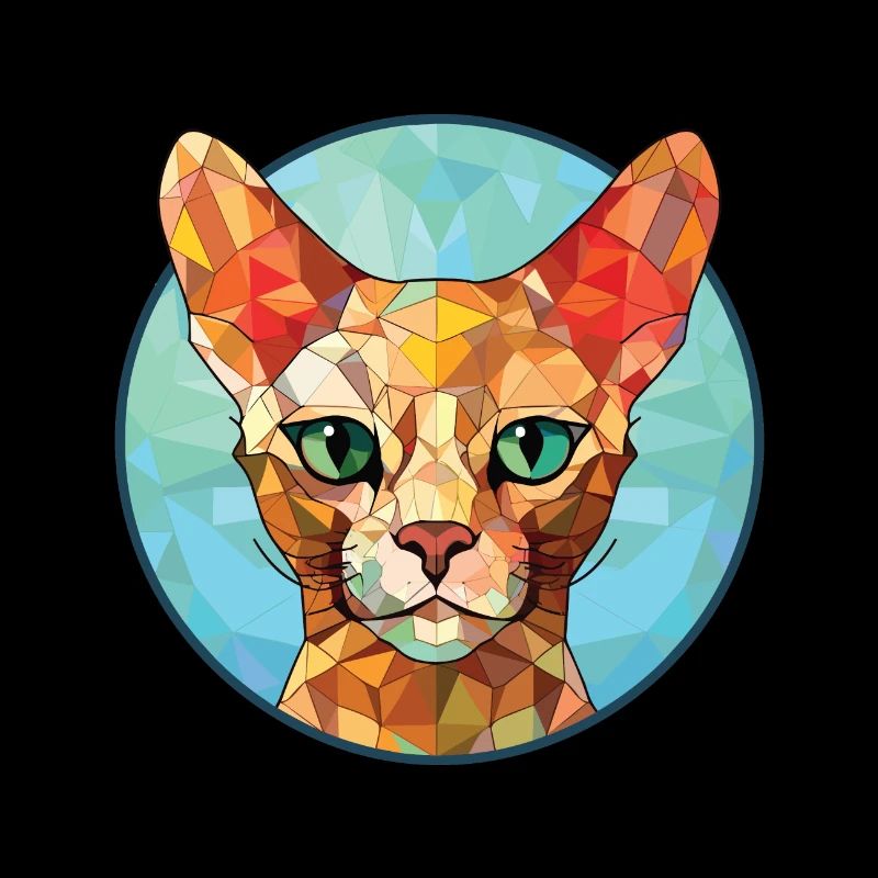 Rote Devon Rex Katze bunte Aquarell-Illustration