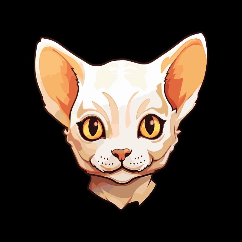 Devon Rex chat dessin animé aquarelle Illustration