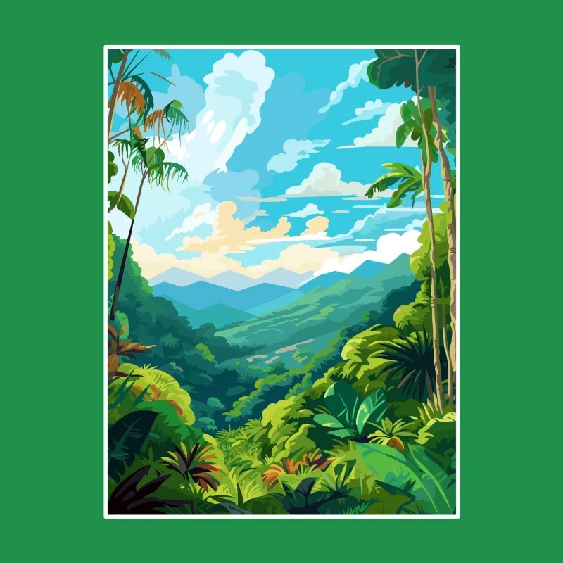 Amazone Rainforest Vintage voyage affiche Souvenir