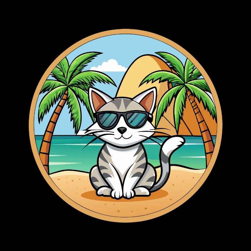 Lunettes de soleil de dessin animé de race de chat égéen plage