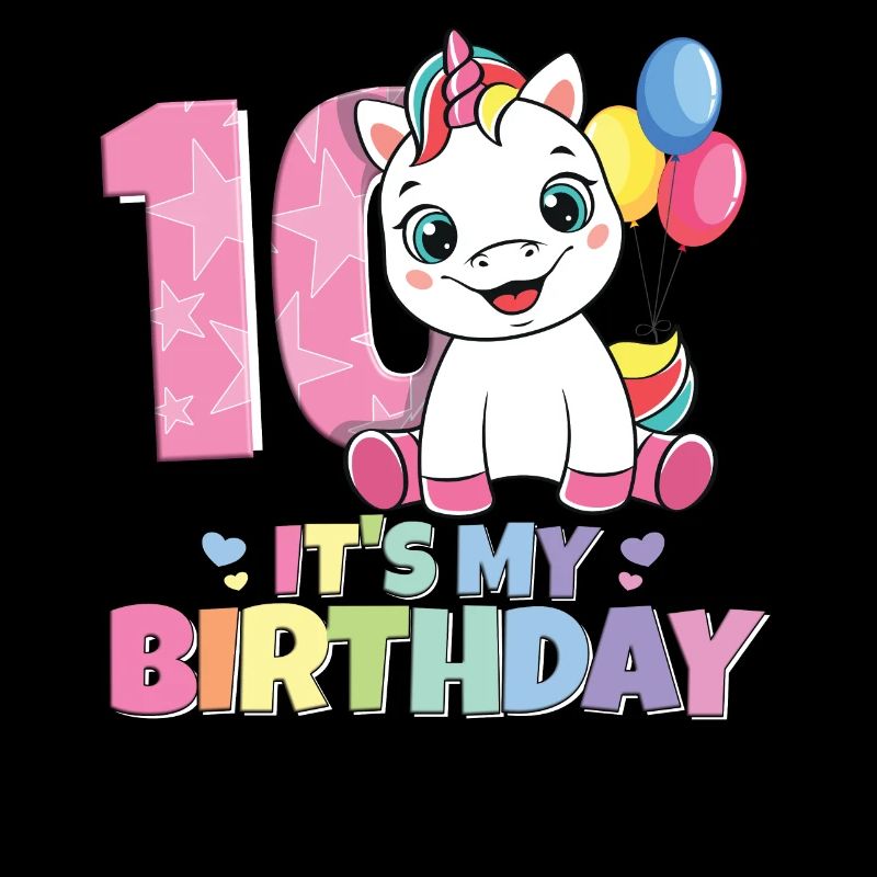 Regenbogen Einhorn 10. Geburtstag Mädchen 10 Jahre