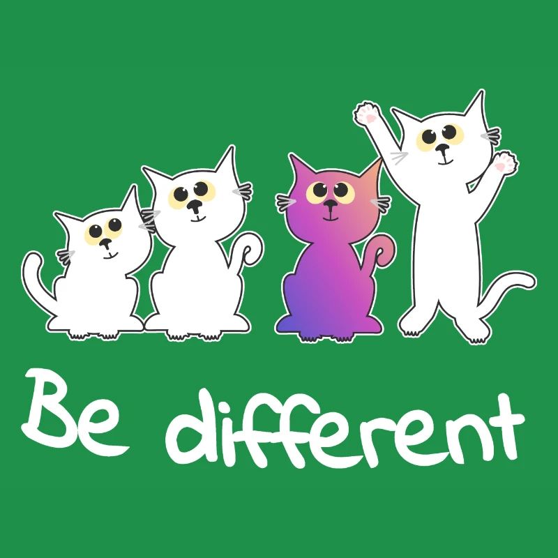 be different Dame Katze Tiere Kätzchen Somme Trend