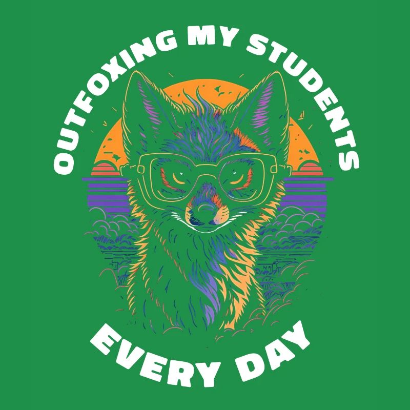 Outfoxing My Students Teacher Gift Fox Retro
