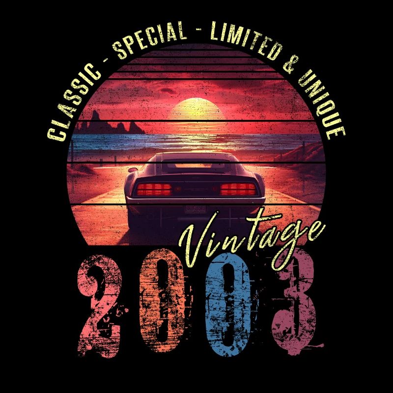 Millésime 2003 Anniversaire Synthwave Année de naissance 2003