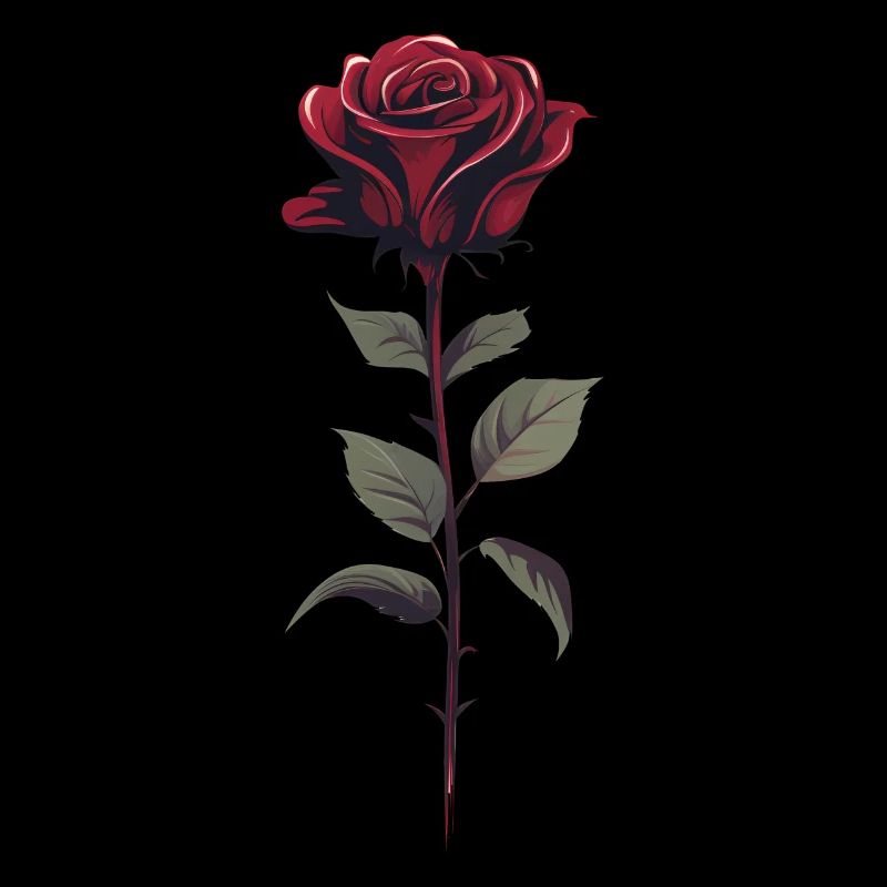 Vintage graphique rouge Rose esthétique fleur cadeau