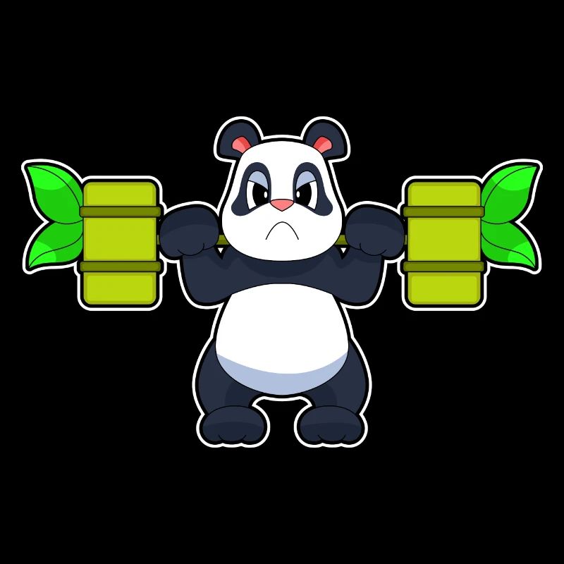 Panda Bodybuilder Hantel Bodybuilding