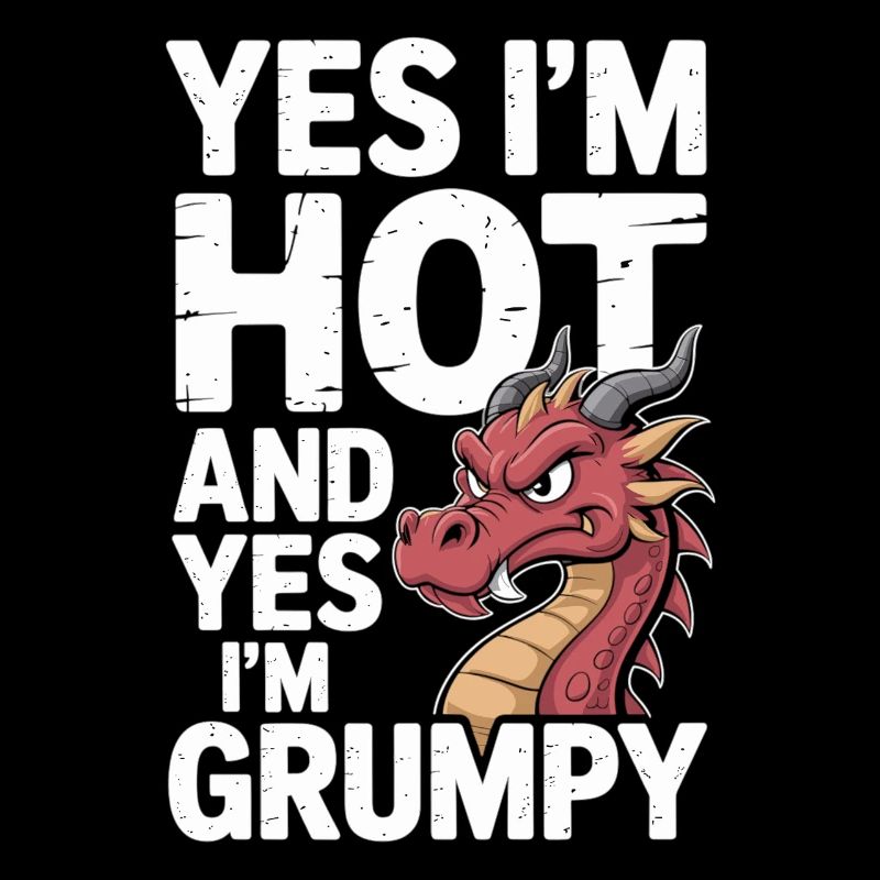Grummel Drache mit Feuer im Blick