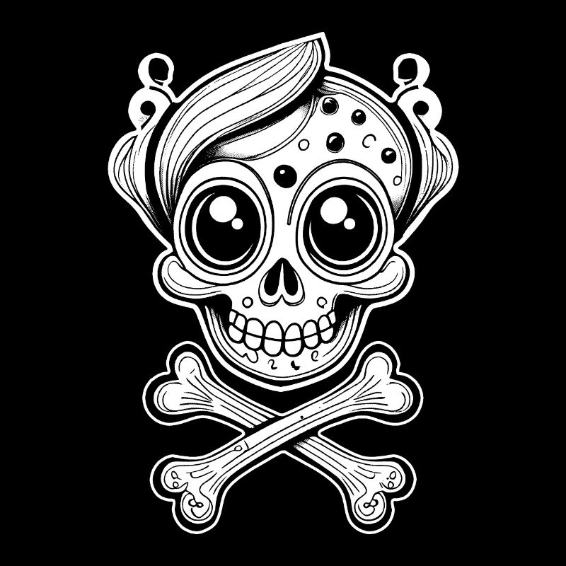 Cute Comic Skull Shirt: Stylish elegance.