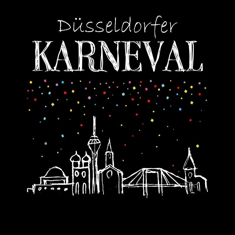 Skyline Düsseldorf Karneval Konfetti Fastelovend