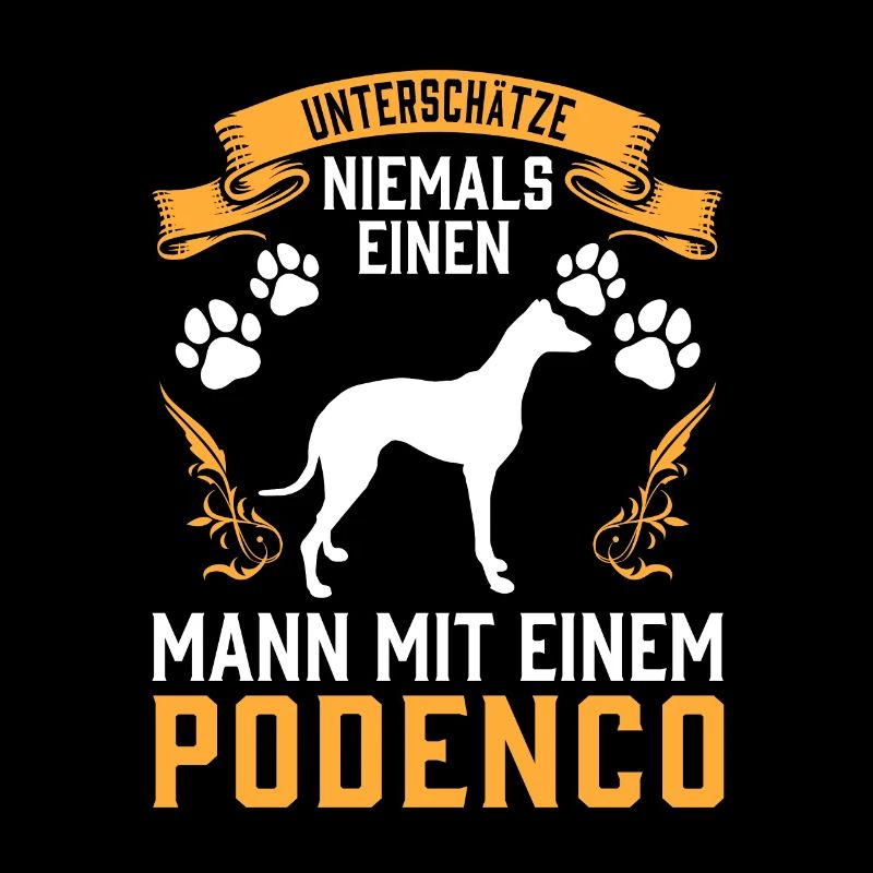 Mann mit Podenco Jagdhund spanischer Podenco