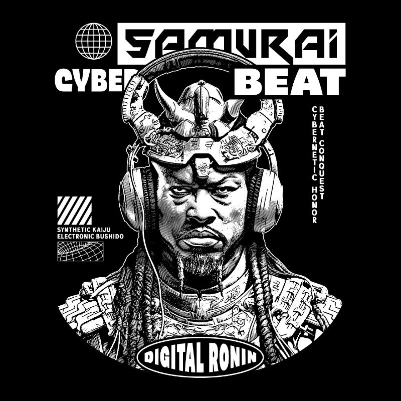 Samurai Tech: Music T-Shirt for Sci-Fi Fans