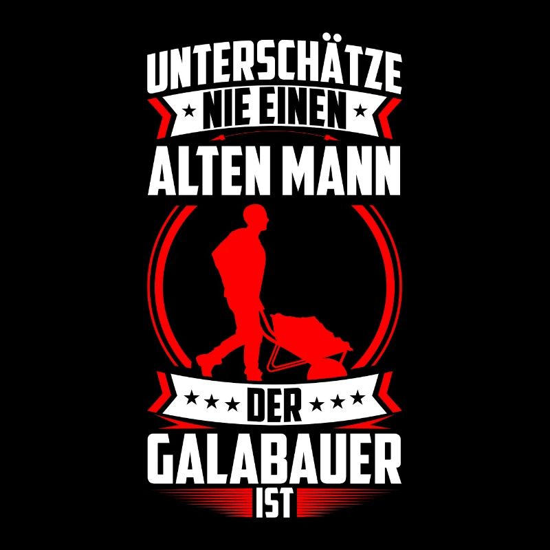 Alter Mann der Galabauer ist Landschaftsbauer
