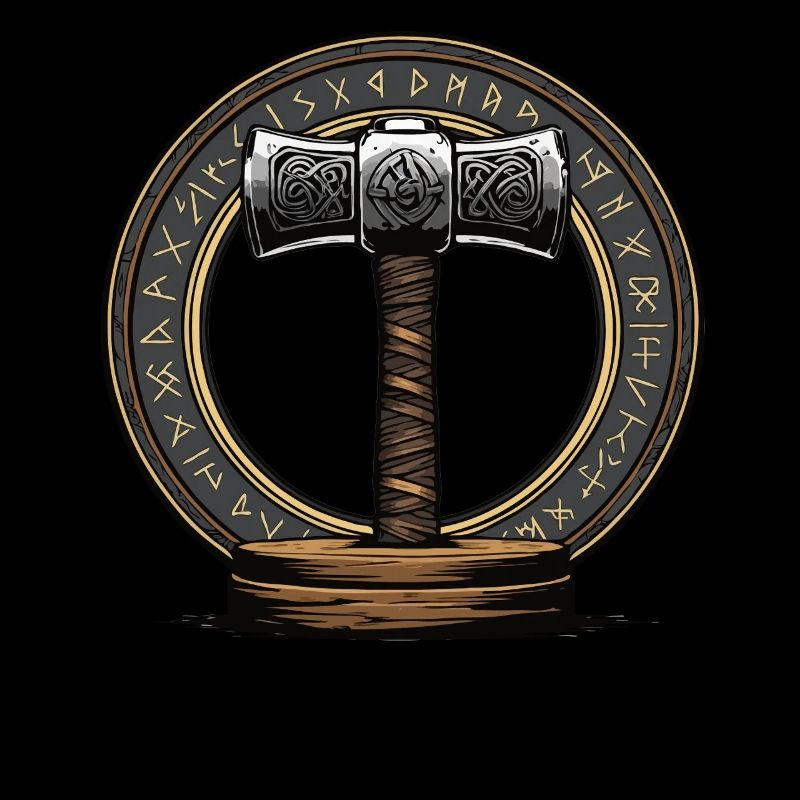 Wikinger Hammer Krieger Walhalla Runenkreis Thor