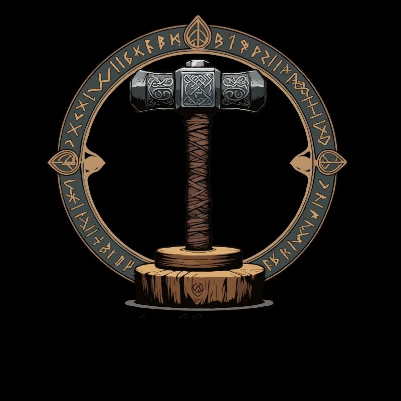 Wikinger Hammer Krieger Walhalla Runenkreis Thor