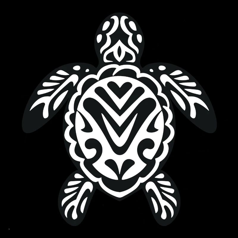 A sea turtle in black and white