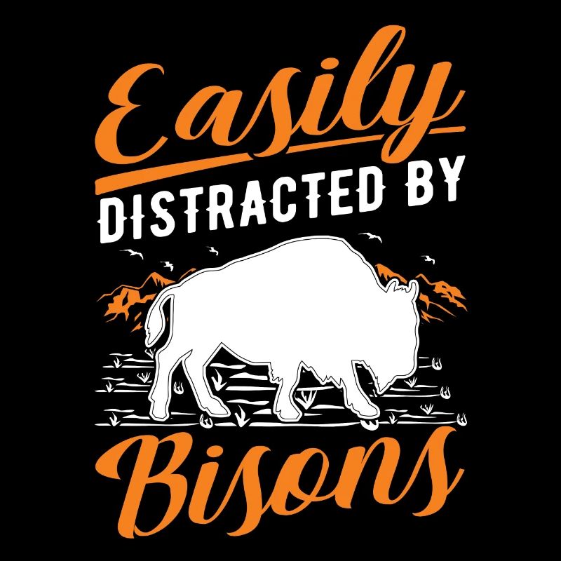 Facilement distrait par les bisons Buffle d’eau Buffle