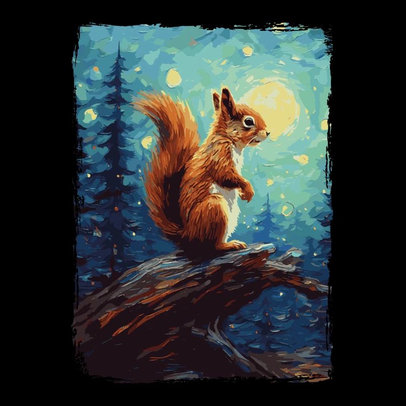 Squirrel Starry Night