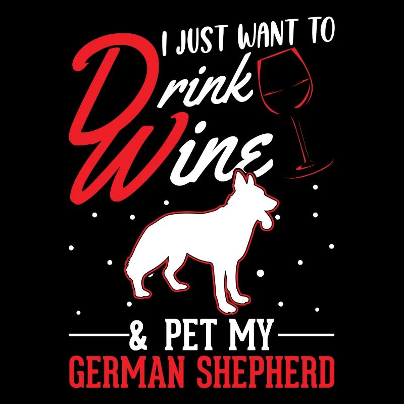 German Shepherd and Wine