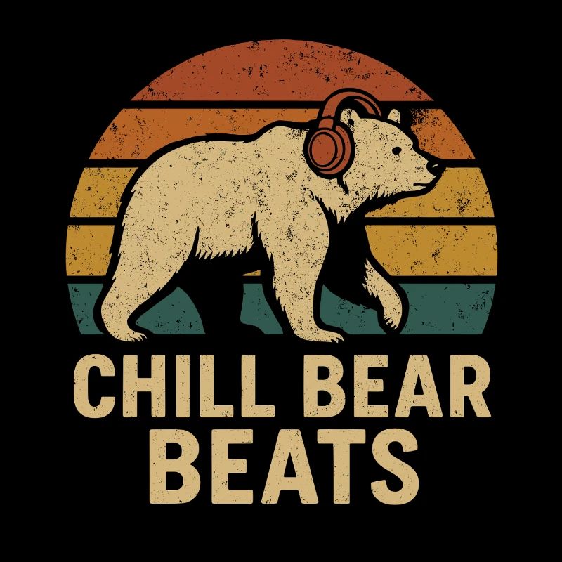 Chill Bear Beats – Ours avec écouteurs