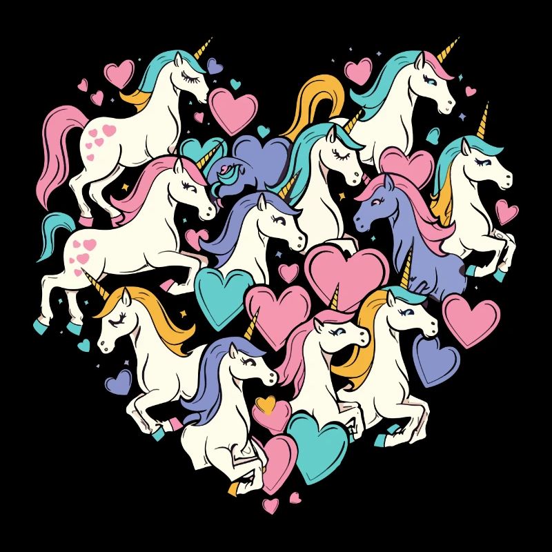Einhorn Einhörner Herz Herzform Liebe Bunt Süß