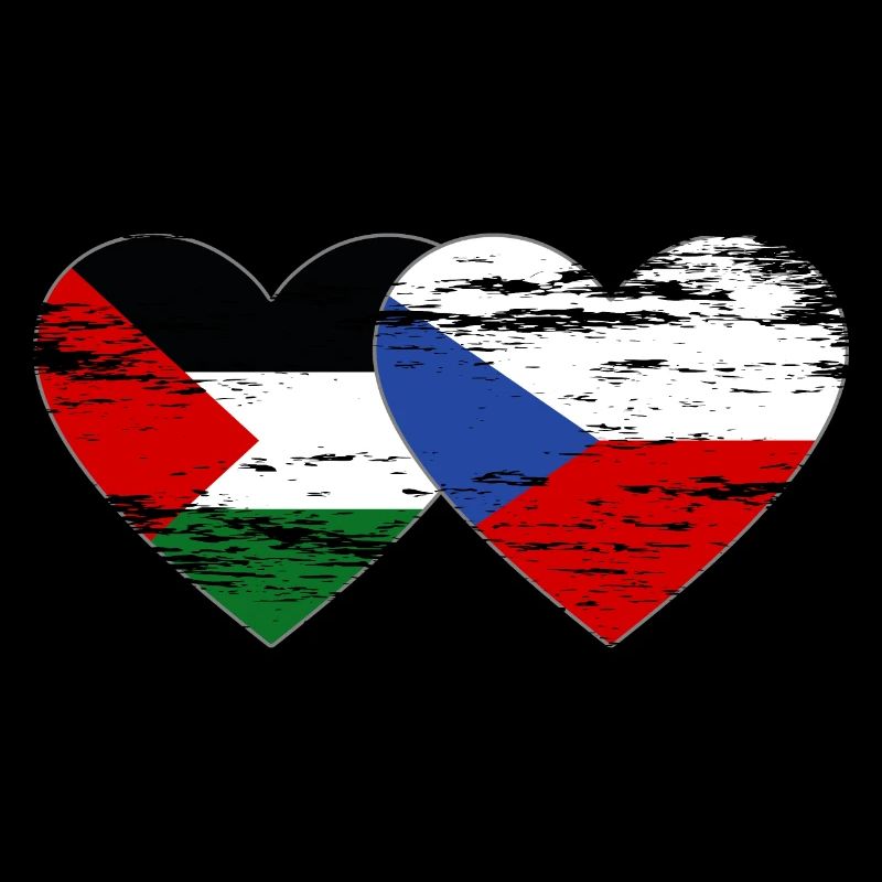 Palestine, République tchèque, drapeau coeur utilisé